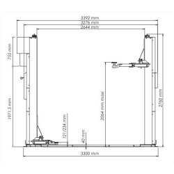Ksh32 pont elevateur 2 colonnes 3.2t  avec base en h