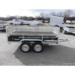 Remorque LIDER côtés bois - 2 essieux - PTAC : 750kg - 250 x 132 cm - Référence 39450/43450