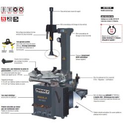As922dvw - monte/demonte-pneus automatique provac avec blocage exterieur de 10 à 22