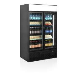 Vitrine réfrigérée noire FSC1200H BLACK - 2 portes  TEFCOLD