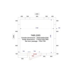 Chambre froide positive/négative 2400x2400x2200 - 120mm Pro Line Combisteel