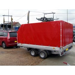 Remorque plateau Humbaur HN 303118 - 2 essieux, ridelles alu, roues surbaissées