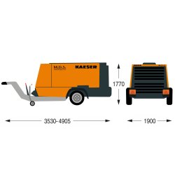 Compresseur mobile de chantier KAESER M125A1 11500l/mn