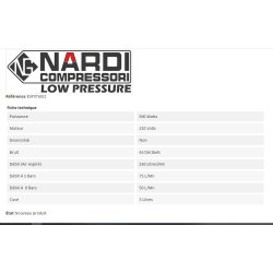 Compresseur bicylindre Esprit 3T 210 L/mn - Nardi Compressori France - Cuve 3L avec régulateur de pression