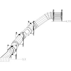 Toboggan tubulaire réf-8066574 - Hags - Montage en 33 heures - Dimensions 11000 x 10700 x 4850 mm