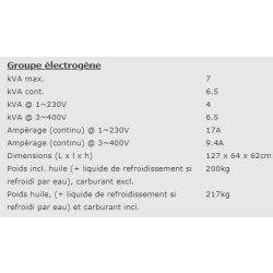 EPS7000TDE - 955010713 - Groupe électrogène industriel Europower - super-insonorisé, moteur refroidi par air, 3000tpm, 50Hz, 4 temps