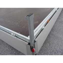 Remorque plateau - Humbaur HT 304118 - 2 essieux, roues dessous, ridelles alu, dimensions 4100x1850 mm