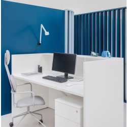 Banque d'accueil modulable et ergonomique pour environnement professionnel