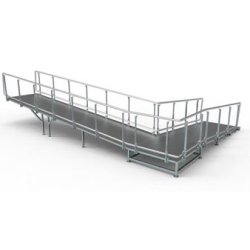 Passerelle et rampes batiment métallique pour pmr