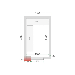 Chambre froide négative CRNF1524 Blanc 1500 x 2400 x 2200 mm TEFCOLD