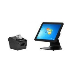 Caisse enregistreuse tactile OVA I5 - pied support en aluminium noir - mise en place rapide et efficace