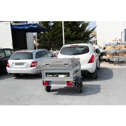 Remorque sans frein avec plaque minéralogique pour petits transports, du bricolage ou des départs en vacances - daxara 127 te