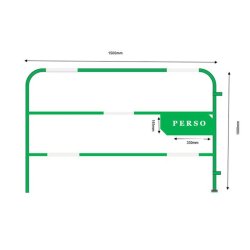 Barrière de chantier - tube 28mm - plaque latérale personnalisée - 1mx1.5m - marque VBMateriel