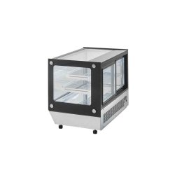 Vitrine droite de comptoir Atosa - WTF - structure en acier inoxydable, double vitre de sécurité, froid ventilé, thermostat numérique, éclairage LED