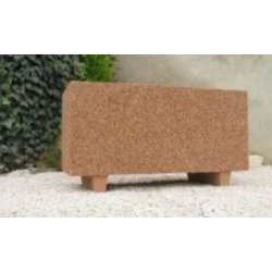 Jardinière rectangulaire en béton armé Toutankhamon - autostable, option antigraffiti, paire de pieds en option, dimensions 120x55x55 cm, poids 250 kg