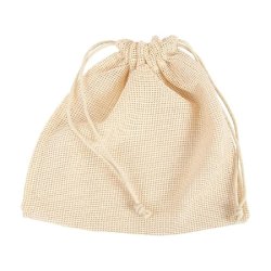 Sac filet réutilisable coton 26x26cm beige - par 25