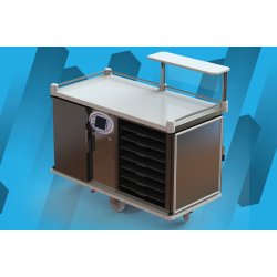 Distributeur de repas multi-portions Restiself 4G Compact - 3 niveaux - Liaison chaude ou froide - 21 repas
