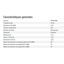 Perform 3000 TB UK - Groupe électrogène Kohler - Gamme Perform - Puissance max 2,8 kW - 230V - 50Hz