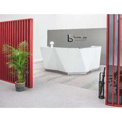 Banque d'accueil d'angle Alpa - MDD - Gris brillant
