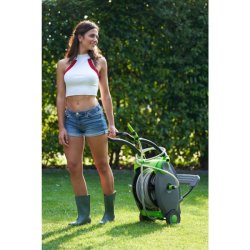 Devidoir tuyau d'arrosage automatique a pedale 40m sur roues acquafoot ribimex - af