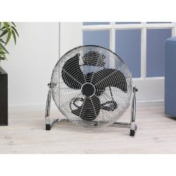 Brasseur d'air chromé Ø45cm - 100 Watts - 3 niveaux de puissance - Débit d'air 96.97m³/min