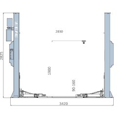 Pont élévateur 2 colonnes gamme Premium 4,2T - déverrouillage automatique - 230 V