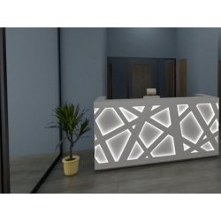 Banque d'accueil rétro-éclairée ZIG ZAG - design innovant avec LED programmable et modules PMR