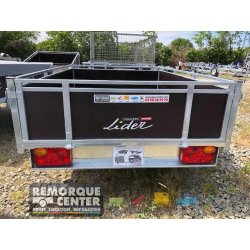Remorque en Bois LIDER - 39440 - 201x133x40 cm - PTAC : 500/750 kg - Bricolage, Jardinage, Déménagement