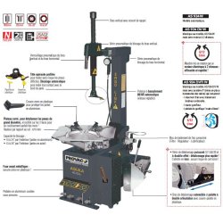 As924w - monte/demonte-pneus provac automatique avec blocage exterieur de 10 à 24