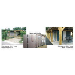 Sanitaires publics extérieurs - Bloc sanitaire ouvert en bois - Dimensions modulables 6000mm x 2885mm et 6000mm x 2000mm
