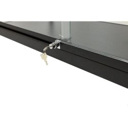 Vitrine comptoir cadre alu noir et verre trempé 100x50x90 cm