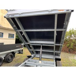 Remorque Benne SARIS - K1276 - 276 x 170 cm - PTAC : 2700 kg - 2 Essieux - Freinée