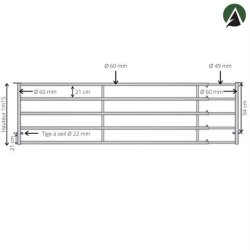 Bs56p - 	barriere panneau extensible 5 a 6 metres