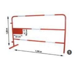 Barrière de chantier extensible en polyéthylène haute densité - Multigate - balisage 2 m, transportable et rétroréfléchissante