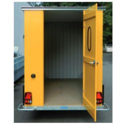 Remorque abri de chantier à 1 essieu non freiné, PTC 750 kg PV 490 kg - ECIM - Réf. AC 35 TA 075 SF