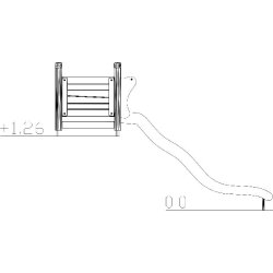 Toboggan avec plate-forme - réf 8066801 - Hags - 0,45/1,5m de hauteur - Tranche d'âge 3-12 ans