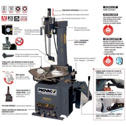 AS944LLMIW - Monte/Démonte-Pneus Automatique Provac 230V avec Blocage Extérieur 10 à 24" et Moteur à Variation de Vitesse