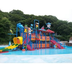Structure de jeux aquatiques ARWAPS7 - 19x17m - Hauteur 9,6m - Toboggans 4,8m
