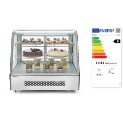 Vitrine réfrigérée de présentation pâtisserie positive 120L HENDI