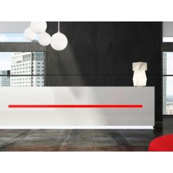 Banque d'accueil lumineuse droite SALVE - Design contemporain avec éclairage LED et finition bois laqué
