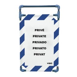 Barrière d'intervention 1 panneau PVC ou Inox 304 - H. 1 000 ou 1 800 mm, polyester velcro - Rayé Bleu / Blanc (Privé) / 1000 / PVC