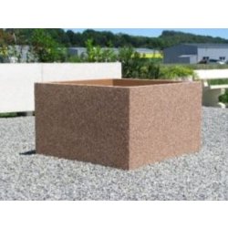Jardinière Carrée Karomama - Béton armé, Autostable, Option antigraffiti, 100x100x60 cm, 350 kg