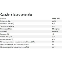 Perform 6500 XL C5 Groupe électrogène - Kohler - Puissance max 6,30 kW - 50 Hz - 230 V