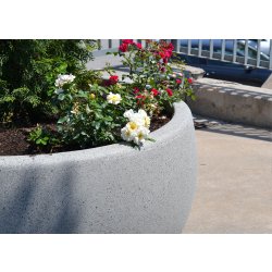 Jardinière Lisa UM1375G - béton préfabriqué gris granite, aspect rugueux