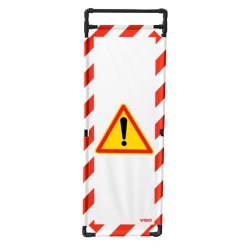Barrière d'intervention 1 panneau PVC ou Inox 304 - H. 1 000 ou 1 800 mm, polyester velcro - Attention / 1800 / PVC