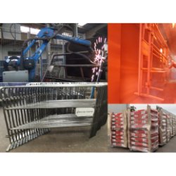 Barrière de chantier rouge avec bandes blanches 1.5m x 1m - Marque VBMateriel - Plaque centrale et tube 25mm - Fabrication européenne