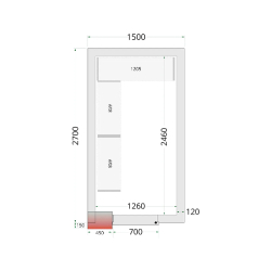Chambre froide négative CRNF1527 Blanc 1500 x 2700 x 2200 mm TEFCOLD
