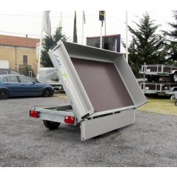 Remorque benne hydraulique Lider 39600 PE - Tri benne 2 essieux - PTC 2500 kg - Acier galvanisé