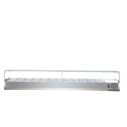 Vitrine réfrigérée à poser THV2520/380 - capacité 12 bacs GN1/3, 2520 x 395 x 435 mm
