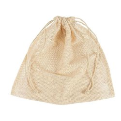 Sac filet réutilisable coton 33x33cm beige - par 25